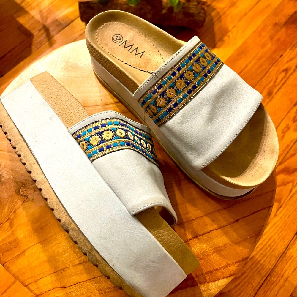Platform Sandals Summer Hippie Hindie Stylish light blue